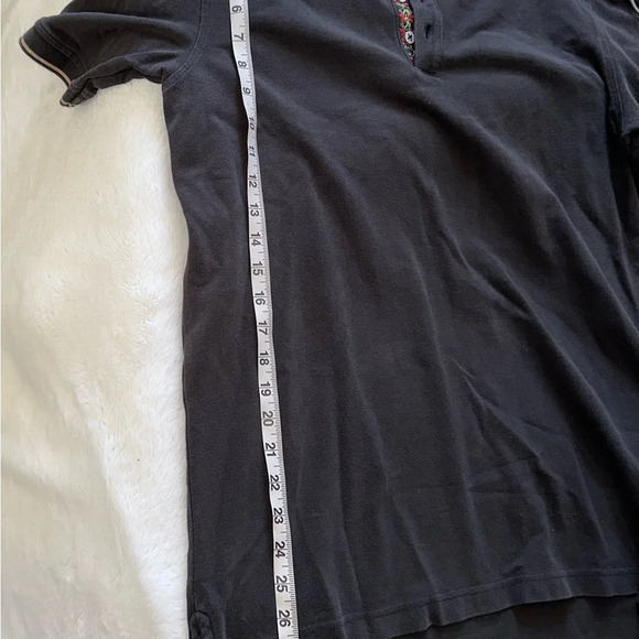 Robert Graham Knowledge‎ Wisdom Truth Polo Shirt Size M Black Floral Embroidered - Picture 8 of 10